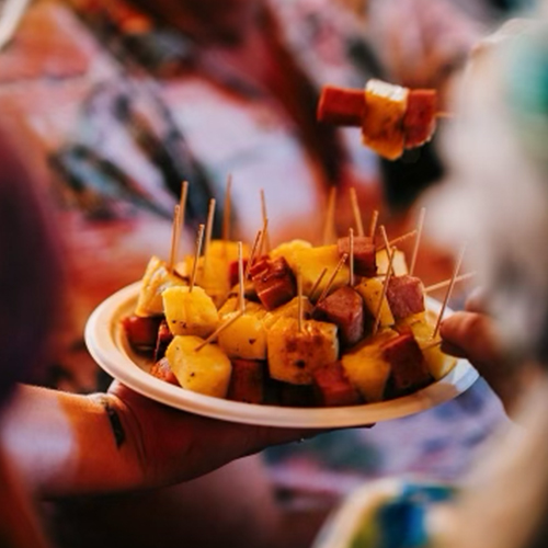 spam and pineapple on a stick